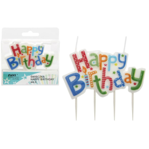Świeczka HAPPY BIRTHDAY wzór 1 RAVI